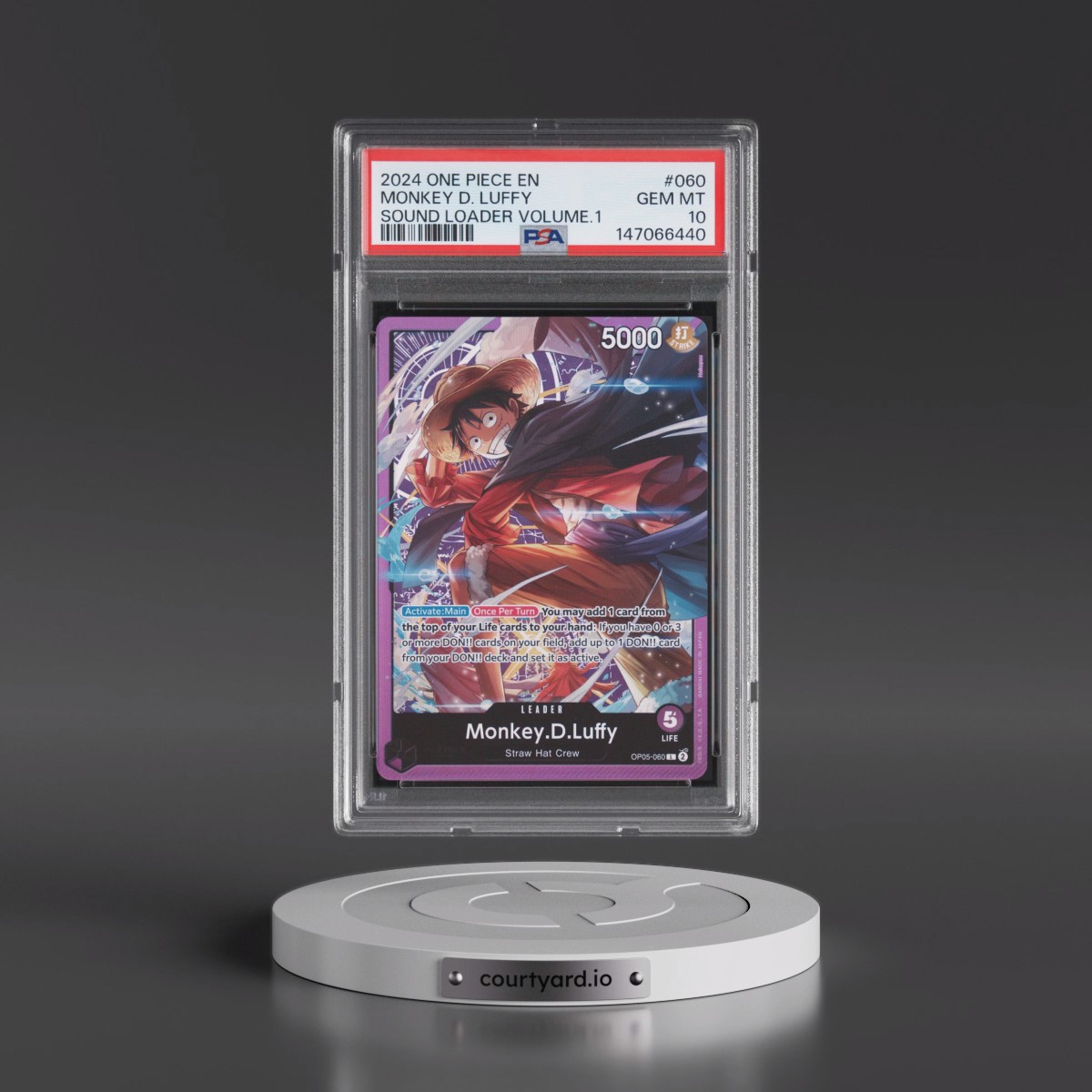 2024 One Piece Promos #060 Monkey D. Luffy - Sound Loader Volume.1 (PSA 10 GEM MINT)