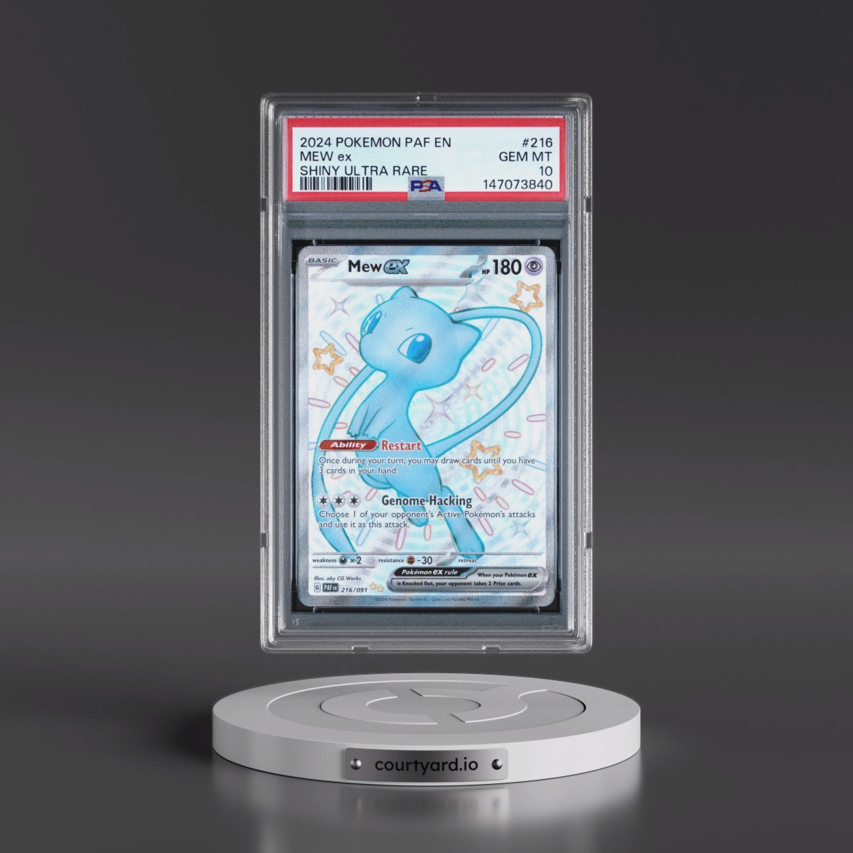 2024 Pokémon Paf EN-Paldean Fates #216 Mew EX - Holo Shiny Ultra Rare (PSA 10 GEM MINT)