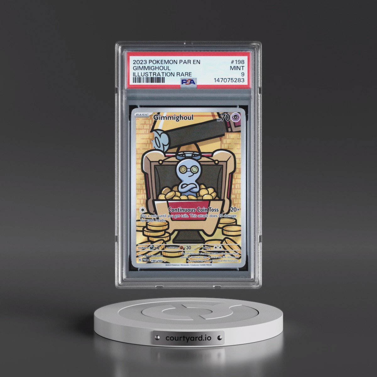 2023 Pokémon Par EN-Paradox Rift #198 Gimmighoul - Illustration Rare (PSA 9 MINT)