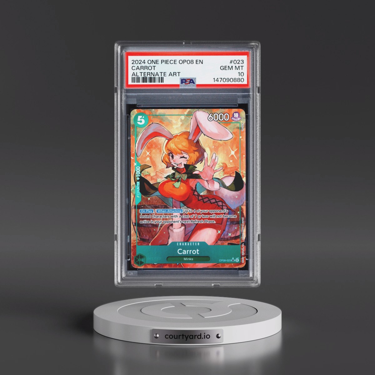 2024 One Piece OP08-Two Legends Carrot - Alternate Art #023 PSA 10