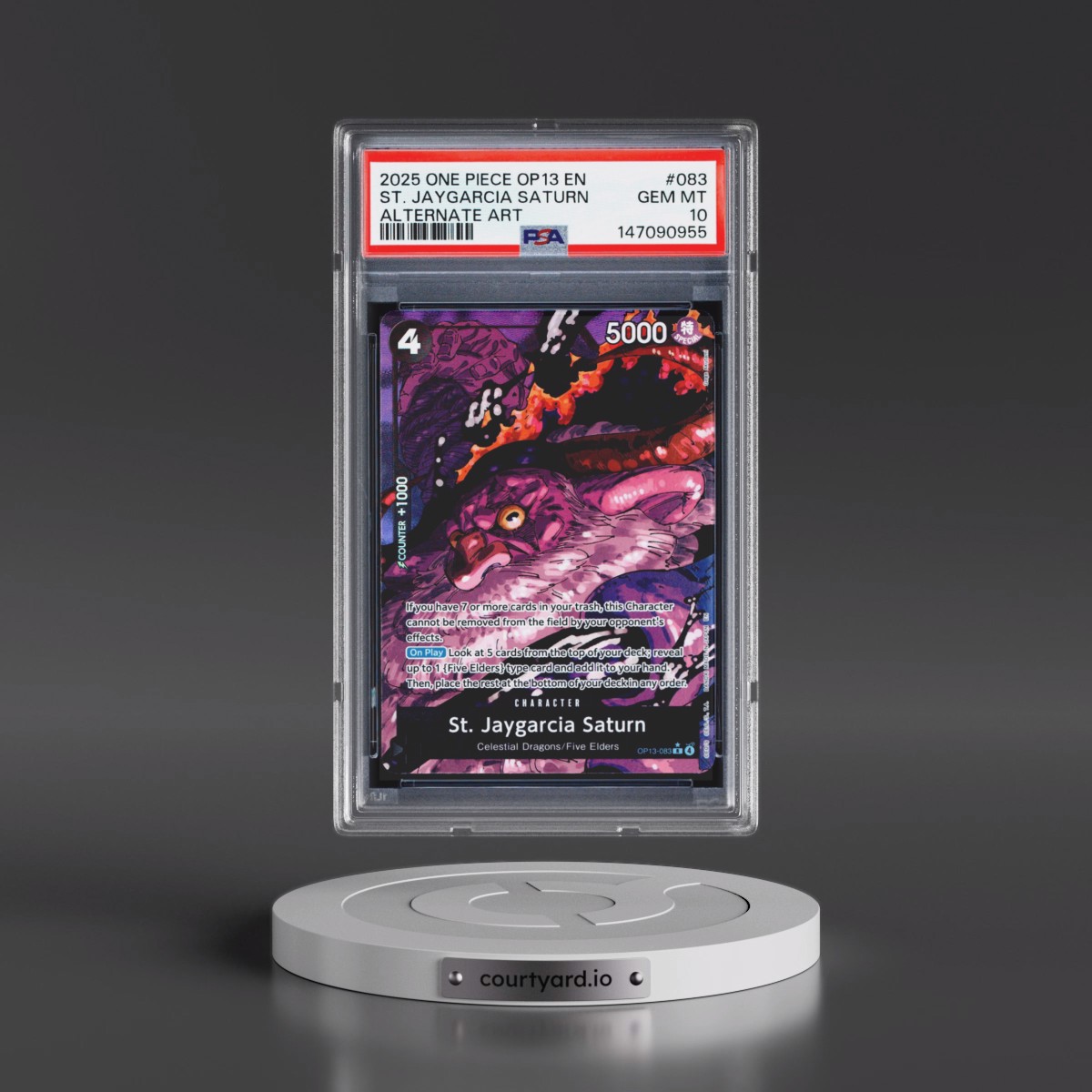 2025 One Piece OP13-Carrying on His Will St. Jaygarcia Saturn - Alternate Art #083 PSA 10