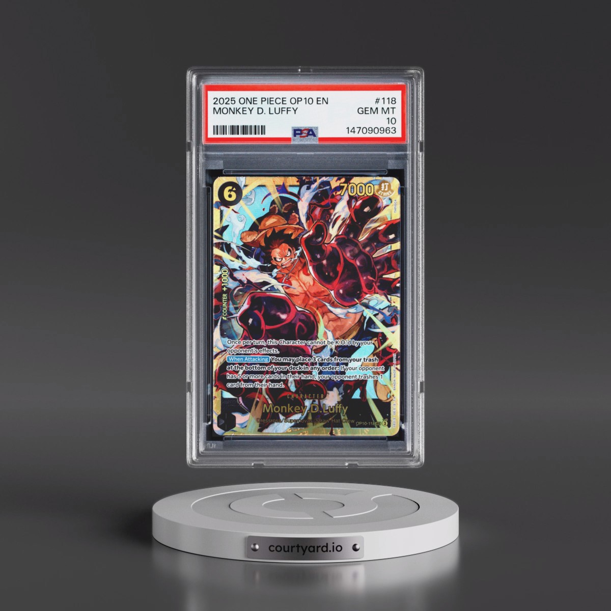 2025 One Piece OP10-Royal Blood Monkey D. Luffy #118 PSA 10
