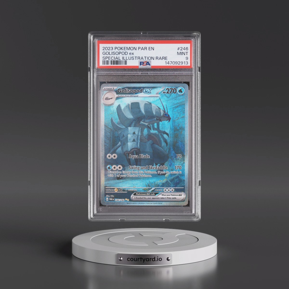 2023 Pokémon Par EN-Paradox Rift #246 Golisopod EX - Holo Special Illustration Rare (PSA 9 MINT)