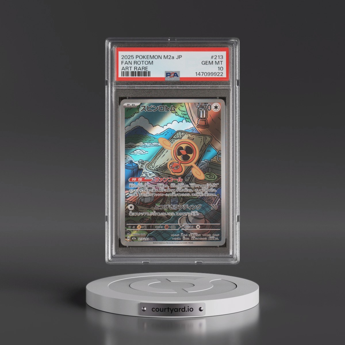 2025 Pokémon M2a-Mega Dream EX #213 Fan Rotom - Art Rare (PSA 10 GEM MINT)