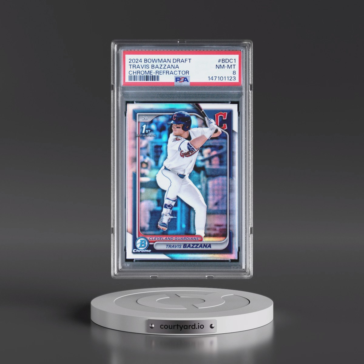2024 Bowman Draft #BDC1 Travis Bazzana - Chrome-Refractor (PSA 8 NM-MT)
