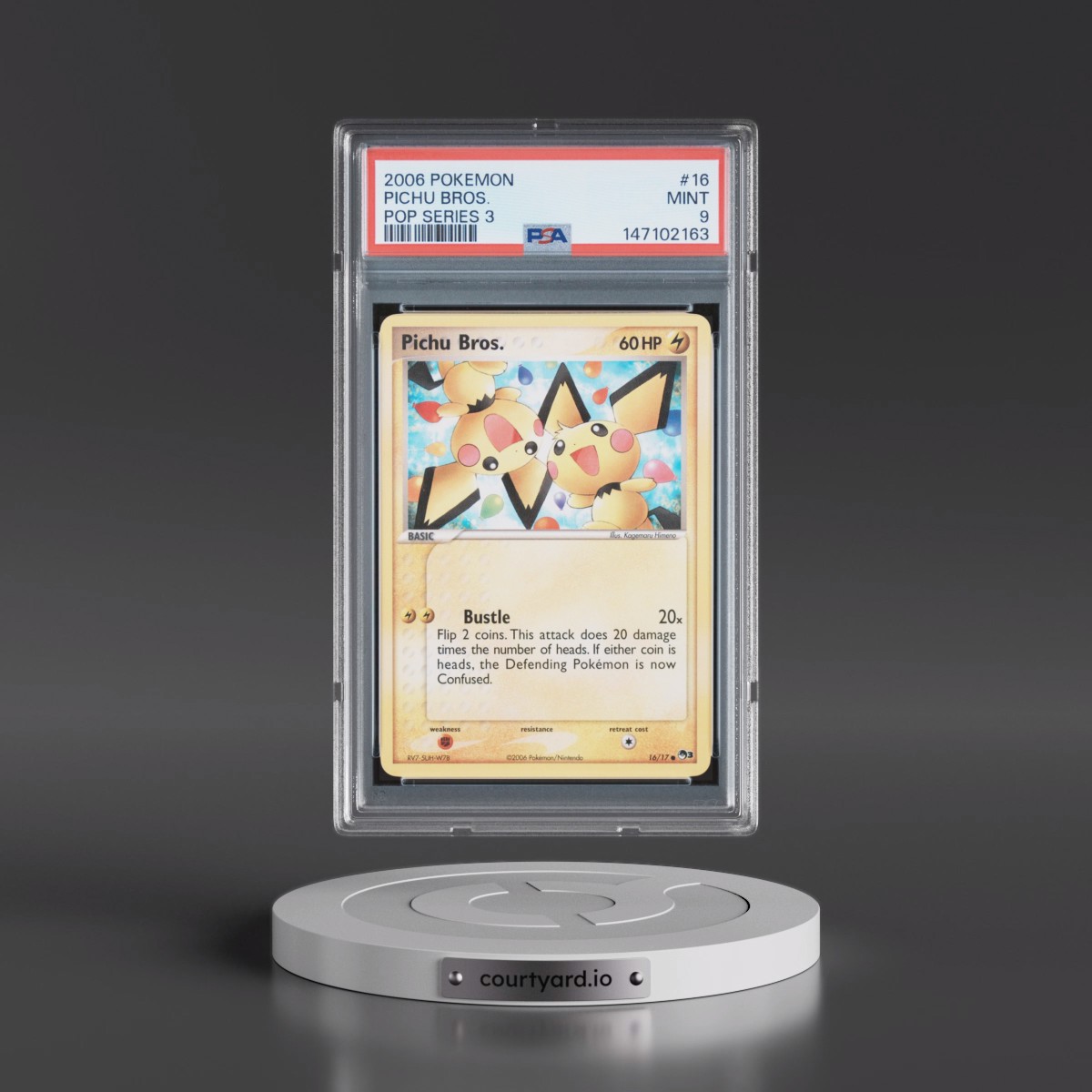 2006 Pokémon Pop Series 3 #16 Pichu Bros. (PSA 9 MINT)