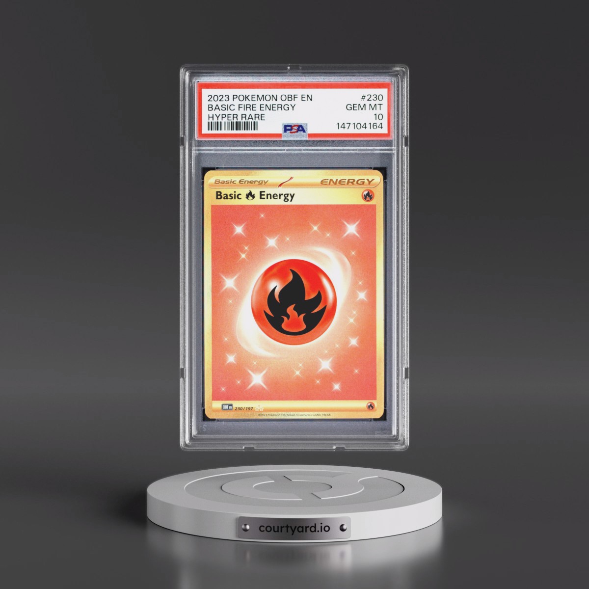 2023 Pokémon Obf EN-Obsidian Flames #230 Basic Fire Energy - Hyper Rare (PSA 10 GEM MINT)