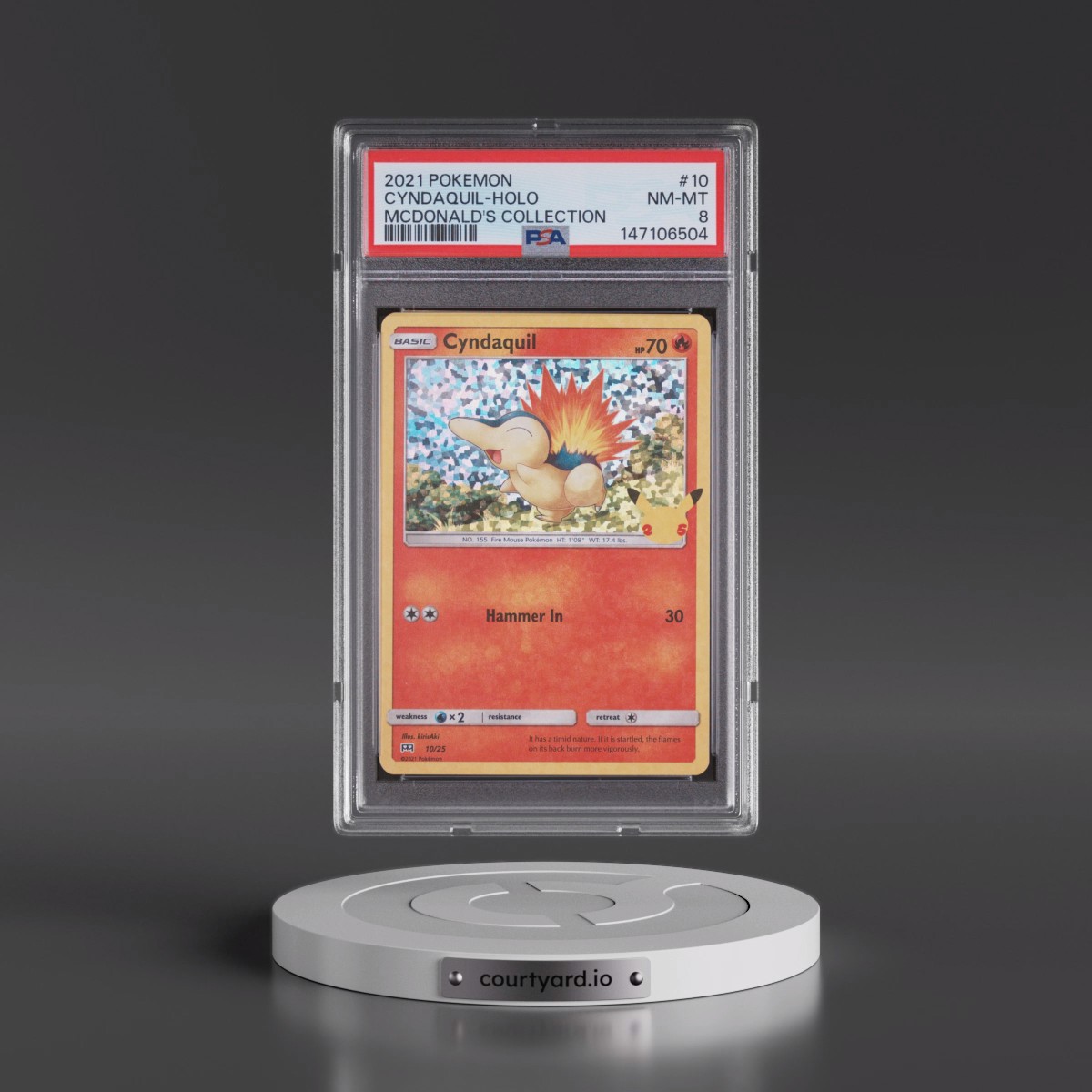 2021 Pokémon Mcdonald's Collection #10 Cyndaquil - Holo (PSA 8 NM-MT)