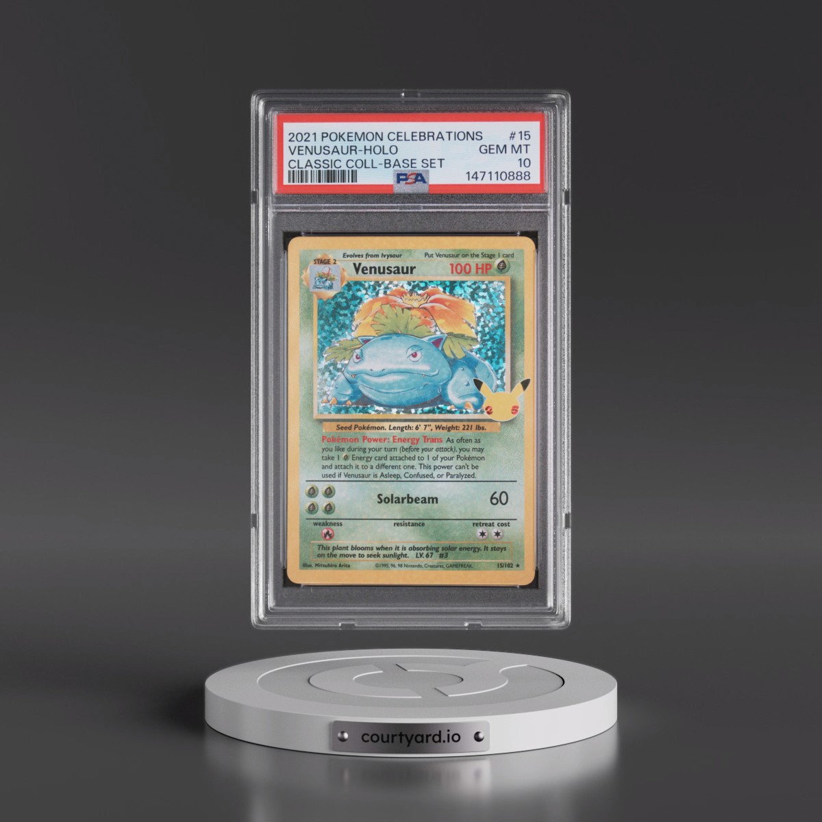 2021 Pokémon Celebrations Classic Collection #15 Venusaur - Holo (PSA 10 GEM MINT)
