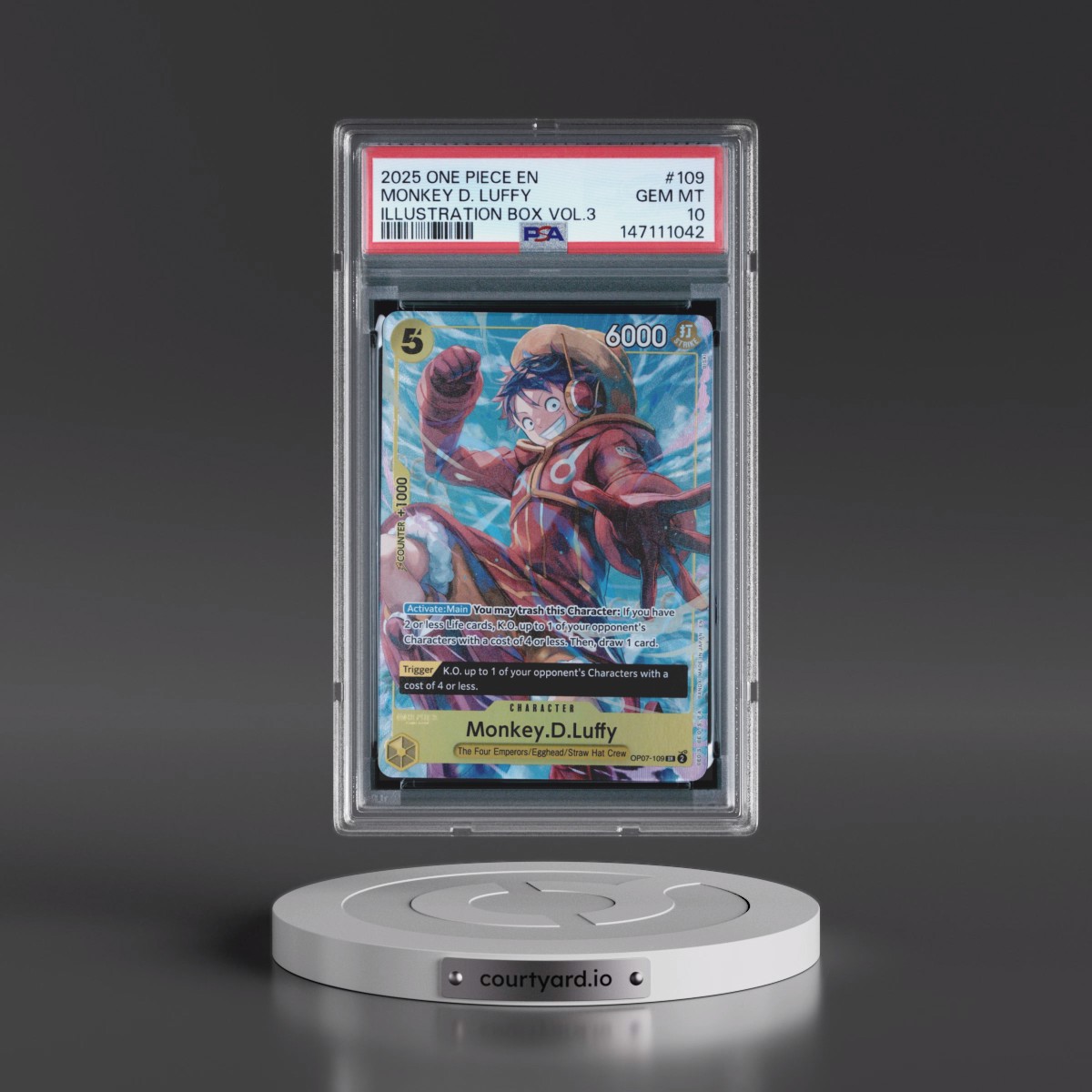 2025 One Piece Promos #109 Monkey D. Luffy - Illustration Box Vol.3 (PSA 10 GEM MINT)