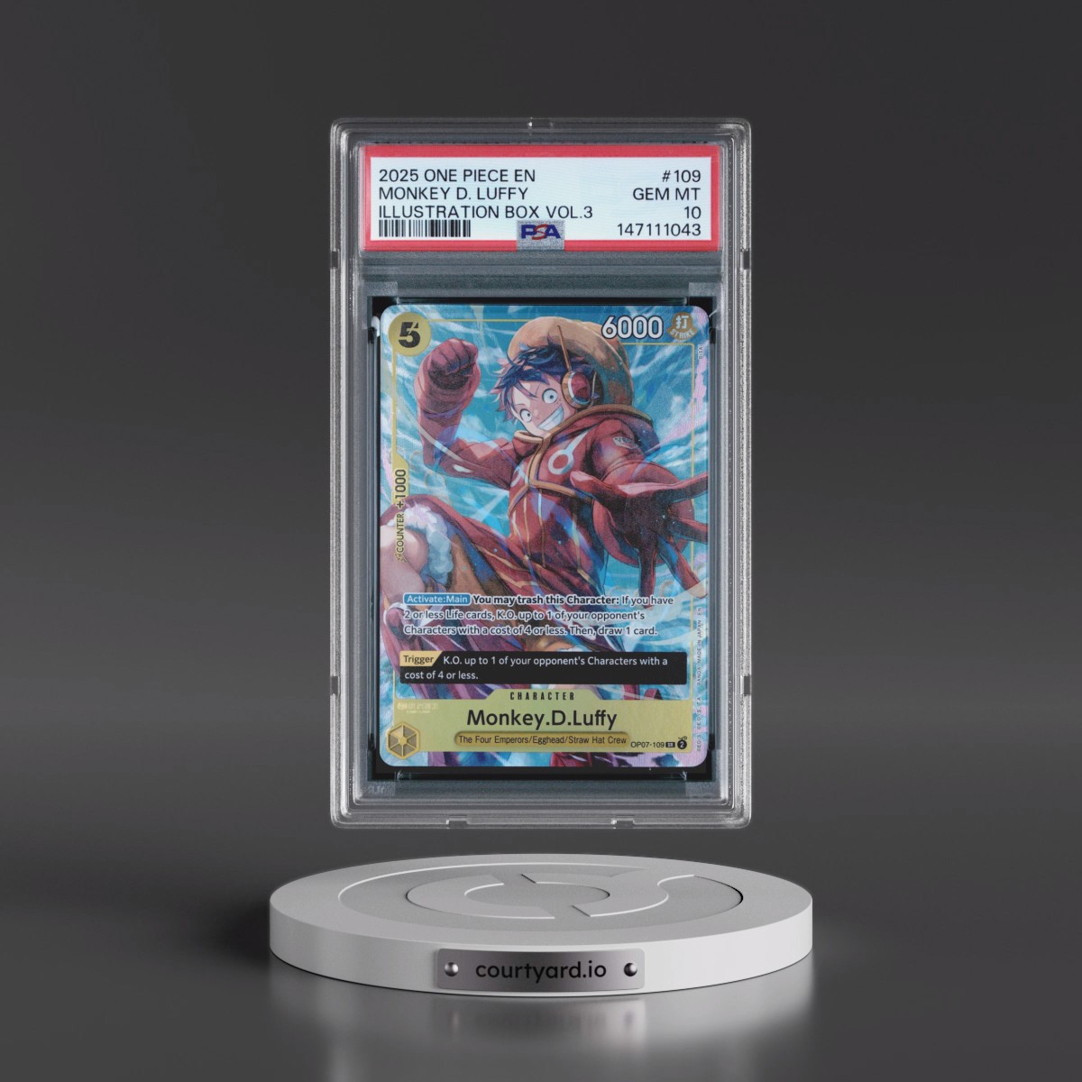 2025 One Piece Promos #109 Monkey D. Luffy - Illustration Box Vol.3 (PSA 10 GEM MINT)