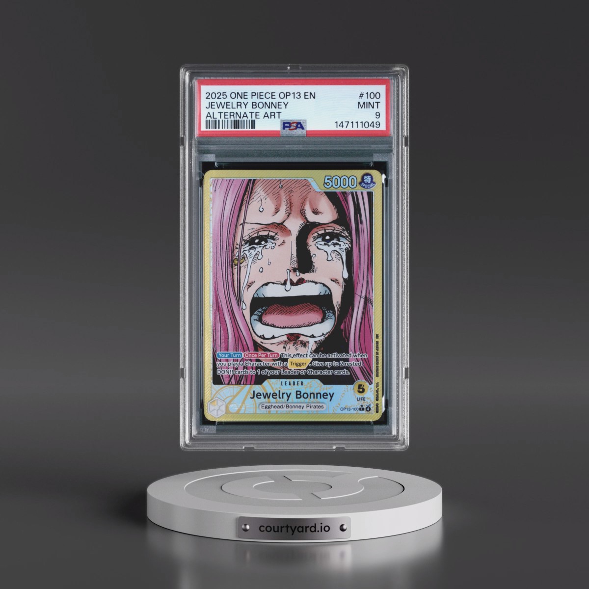 2025 One Piece OP13-Carrying on His Will #100 Jewelry Bonney - Alternate Art (PSA 9 MINT)