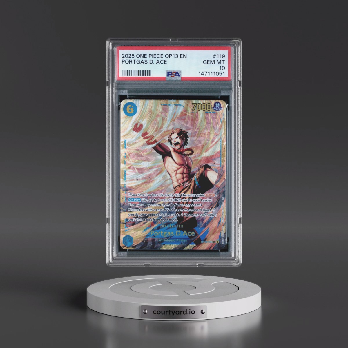2025 One Piece OP13-Carrying on His Will #119 Portgas D. Ace (PSA 10 GEM MINT)