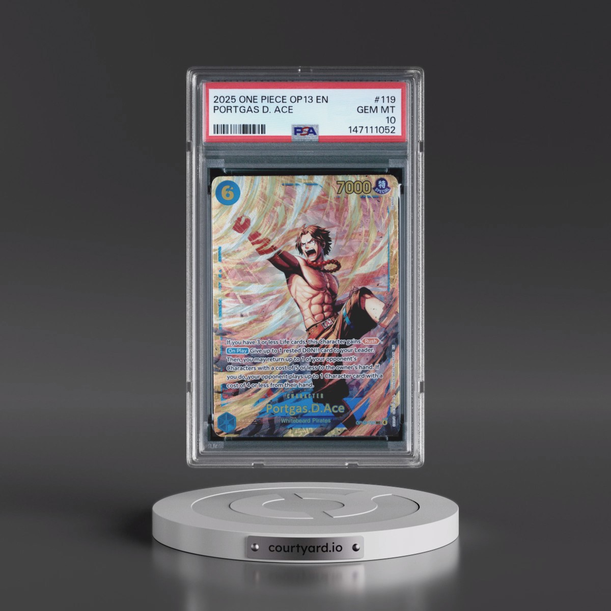 2025 One Piece OP13-Carrying on His Will #119 Portgas D. Ace (PSA 10 GEM MINT)