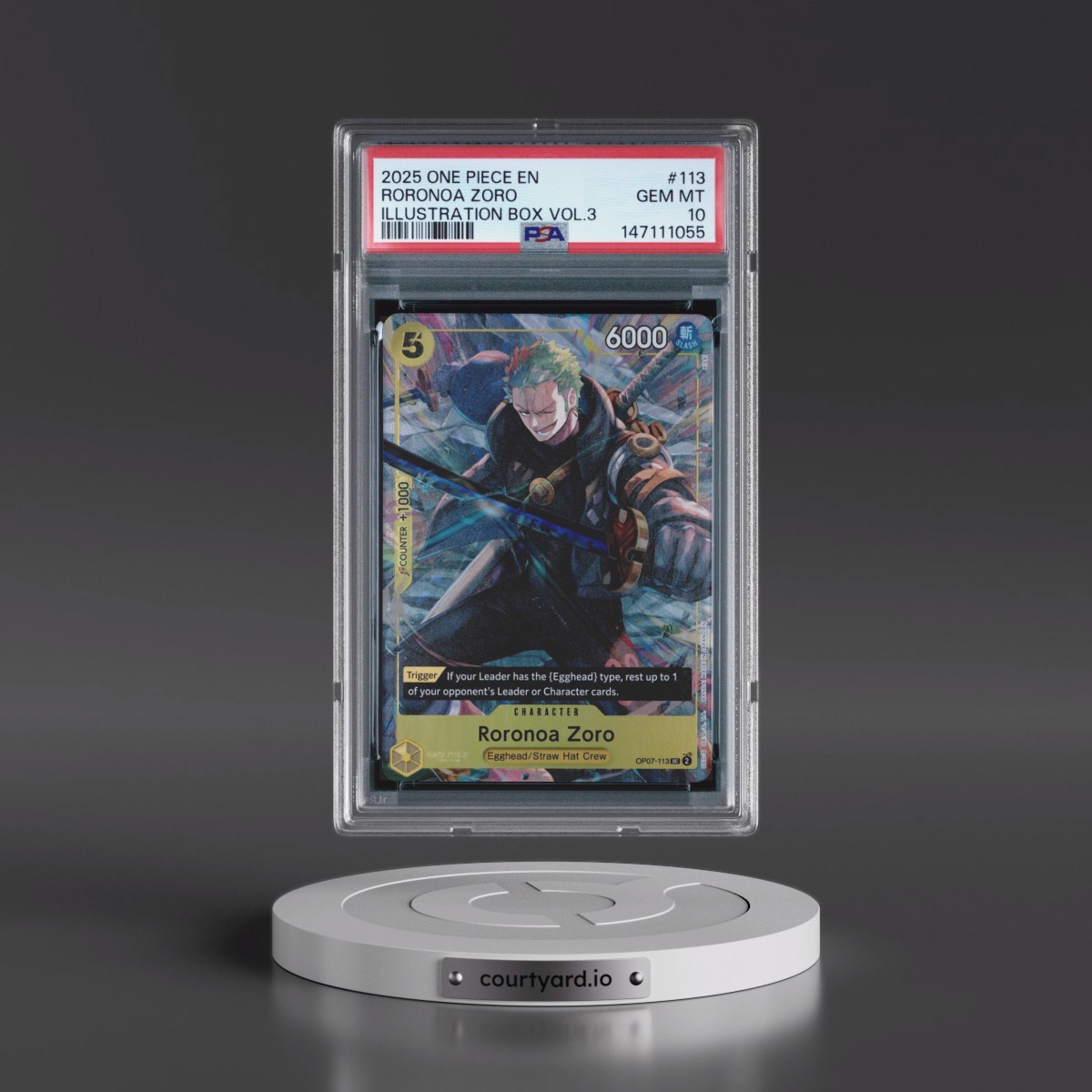 2025 One Piece Promos #113 Roronoa Zoro - Illustration Box Vol.3 (PSA 10 GEM MINT)