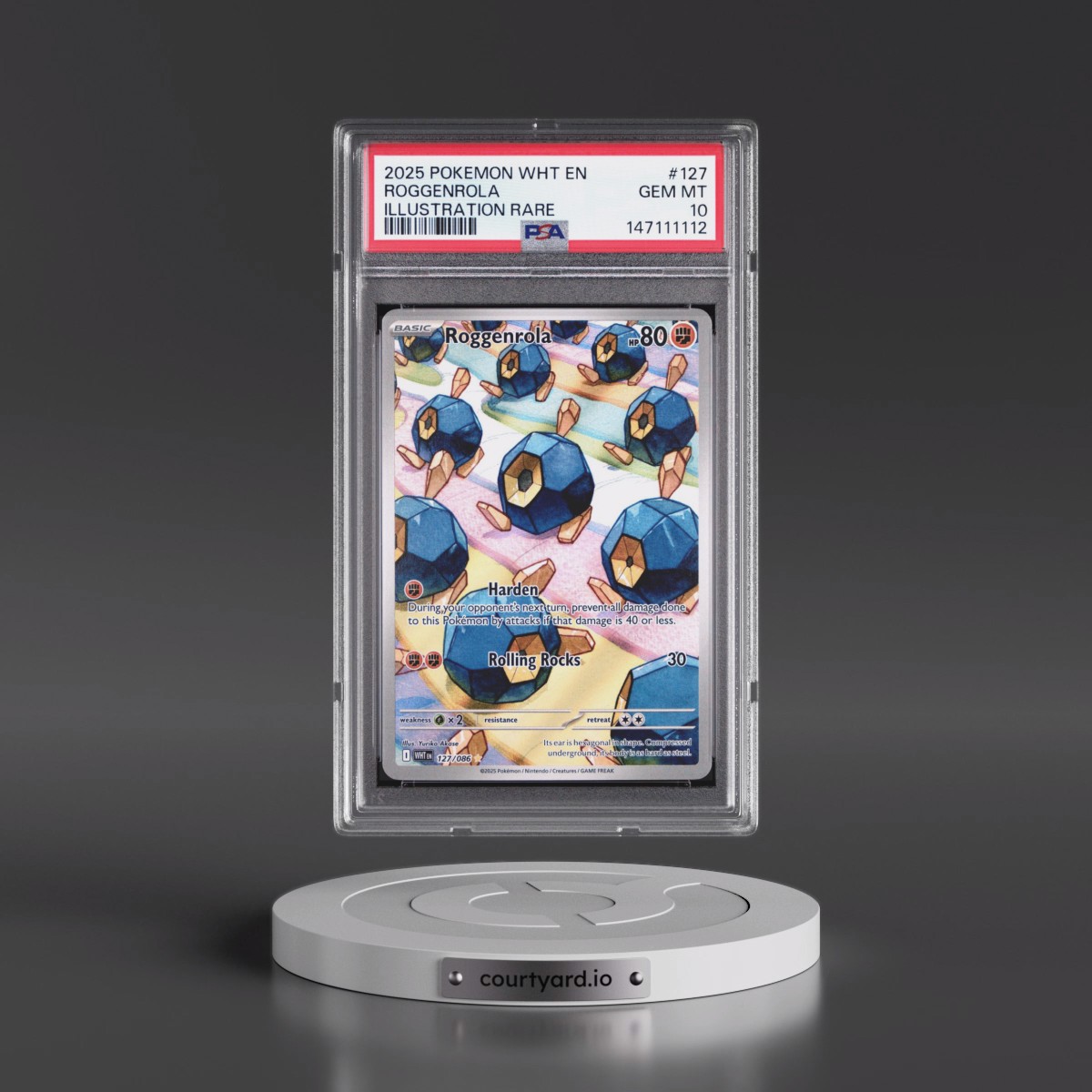 2025 Pokémon Wht EN-White Flare #127 Roggenrola - Illustration Rare (PSA 10 GEM MINT)