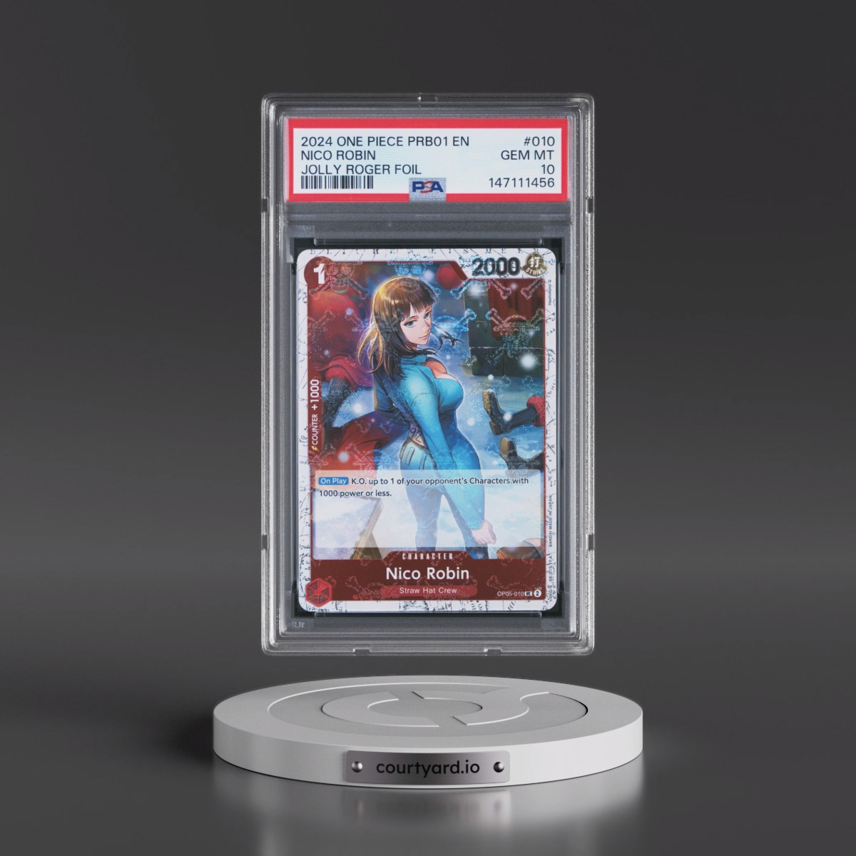 2024 One Piece PRB01-Premium Booster -One Piece Card the Best #010 Nico Robin - Jolly Roger Foil (PSA 10 GEM MINT)