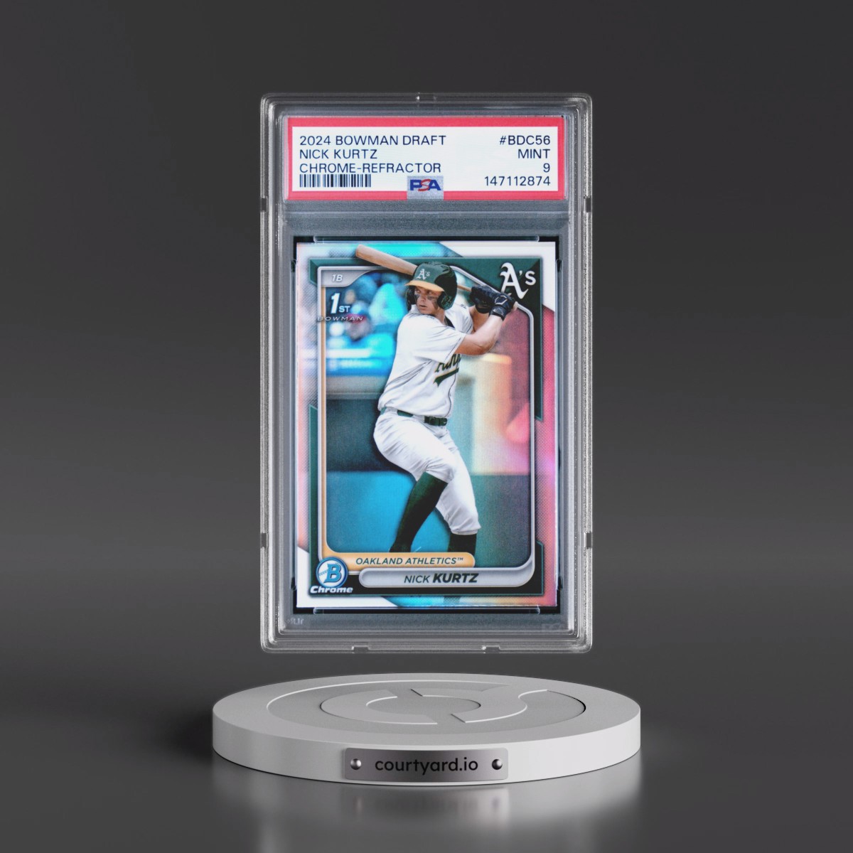 2024 Bowman Draft Nick Kurtz - Chrome-Refractor #BDC56 PSA 9