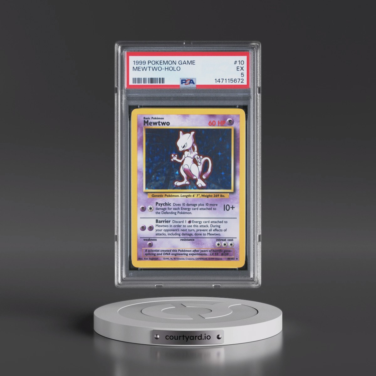 1999 Pokémon Game #10 Mewtwo - Holo (PSA 5 EX)