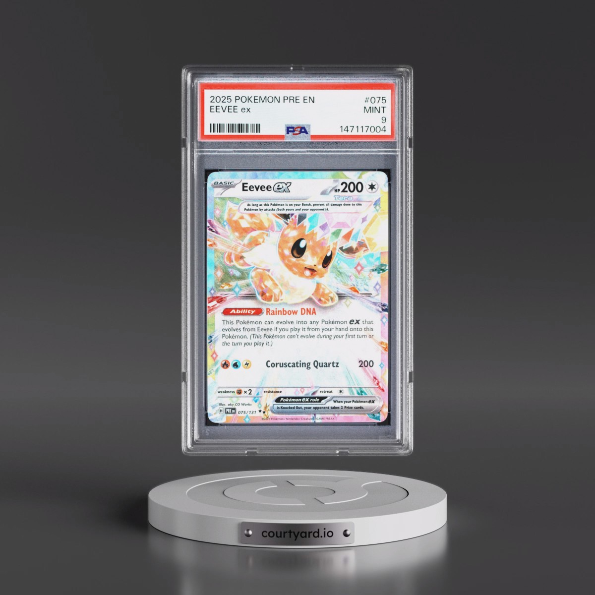 2025 Pokémon Pre EN-Prismatic Evolutions #075 Eevee EX - Holo (PSA 9 MINT)