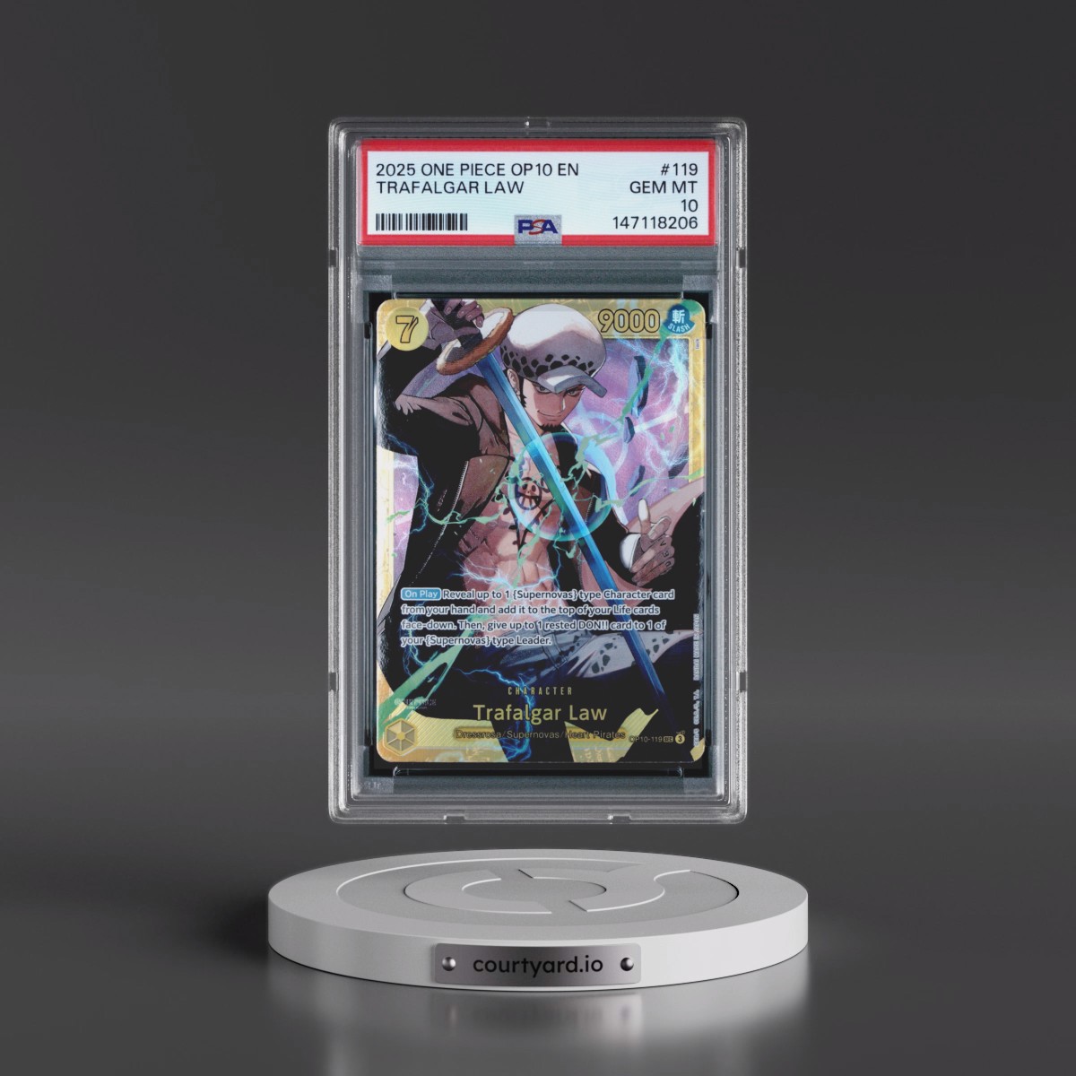 2025 One Piece OP10-Royal Blood #119 Trafalgar Law (PSA 10 GEM MINT)
