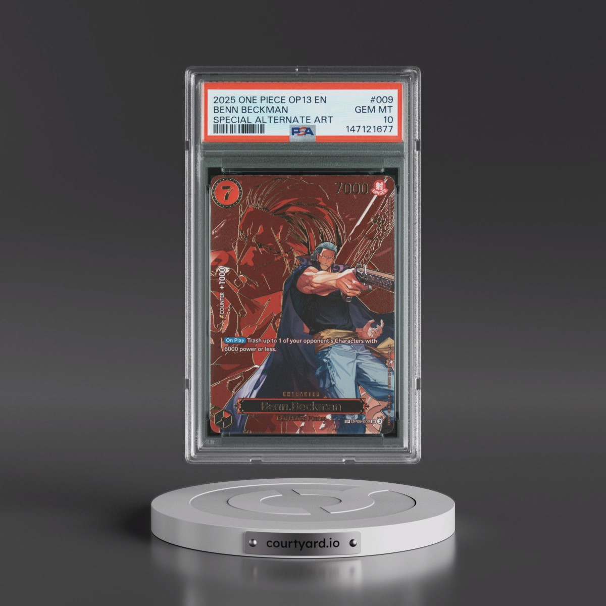 2025 One Piece OP13-Carrying on His Will #009 Benn Beckman - Special Alternate Art (PSA 10 GEM MINT)
