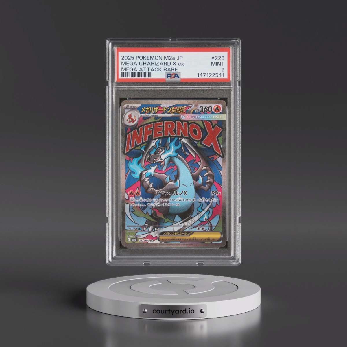 2025 Pokémon M2a-Mega Dream EX #223 Mega Charizard X EX - Holo Mega Attack Rare (PSA 9 MINT)