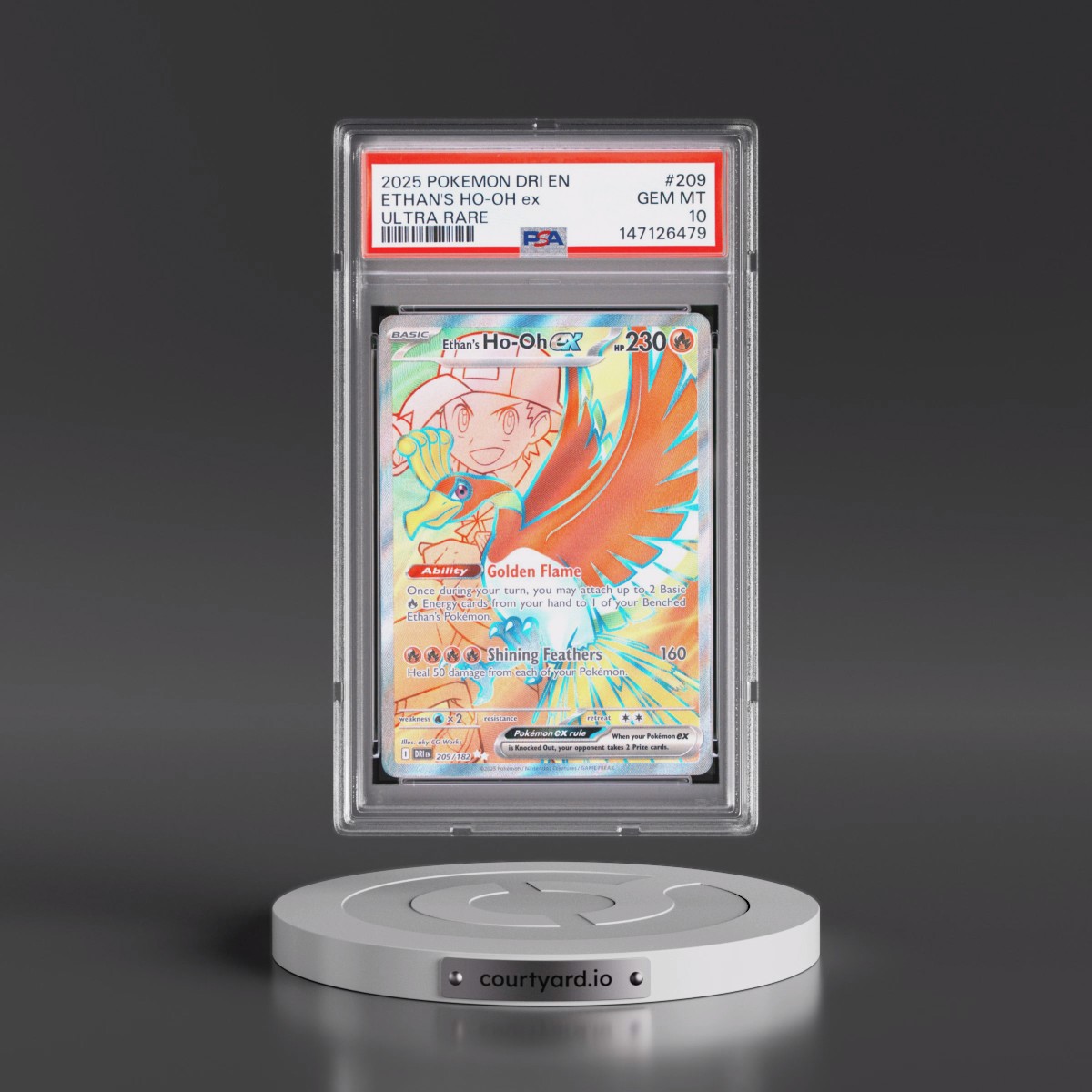 2025 Pokémon Dri EN-Destined Rivals #209 Ethan's HO-Oh EX - Holo Ultra Rare (PSA 10 GEM MINT)