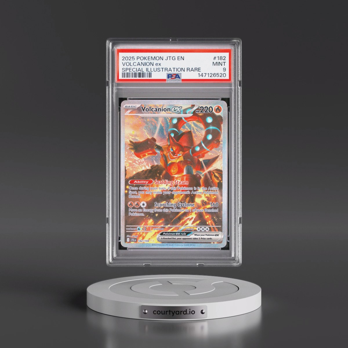 2025 Pokémon Jtg EN-Journey Together #182 Volcanion EX - Holo Special Illustration Rare (PSA 9 MINT)