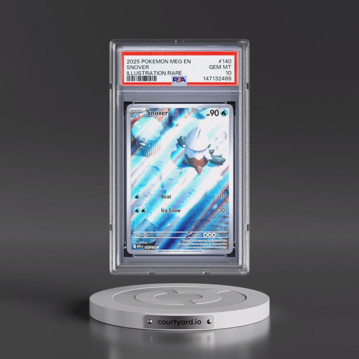 2025 Pokémon Meg EN-Mega Evolution #140 Snover - Illustration Rare (PSA 10 GEM MINT)