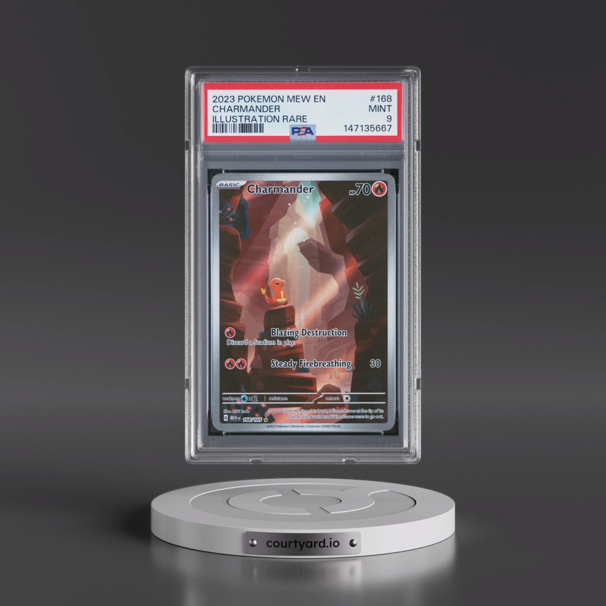 2023 Pokémon Mew EN-151 #168 Charmander - Illustration Rare (PSA 9 MINT)