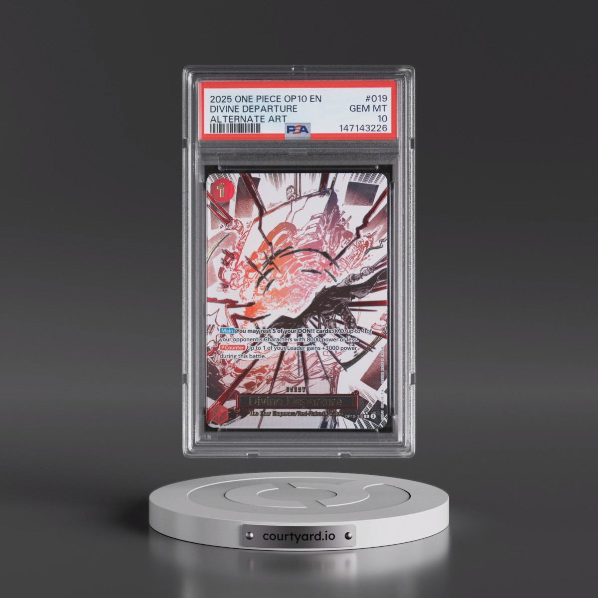 2025 One Piece OP10-Royal Blood #019 Divine Departure - Alternate Art (PSA 10 GEM MINT)