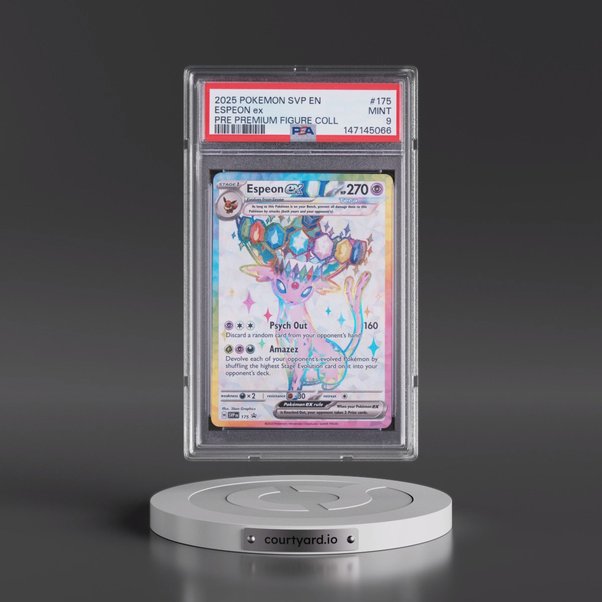 2025 Pokémon Svp EN-SV Black Star Promo #175 Espeon EX - Holo Prismatic Evolutions Premium Figure Collection (PSA 9 MINT)