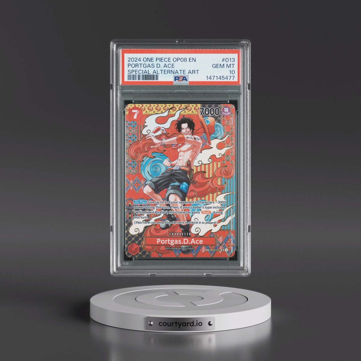 2024 One Piece OP08-Two Legends #013 Portgas D. Ace - Special Alternate Art (PSA 10 GEM MINT)
