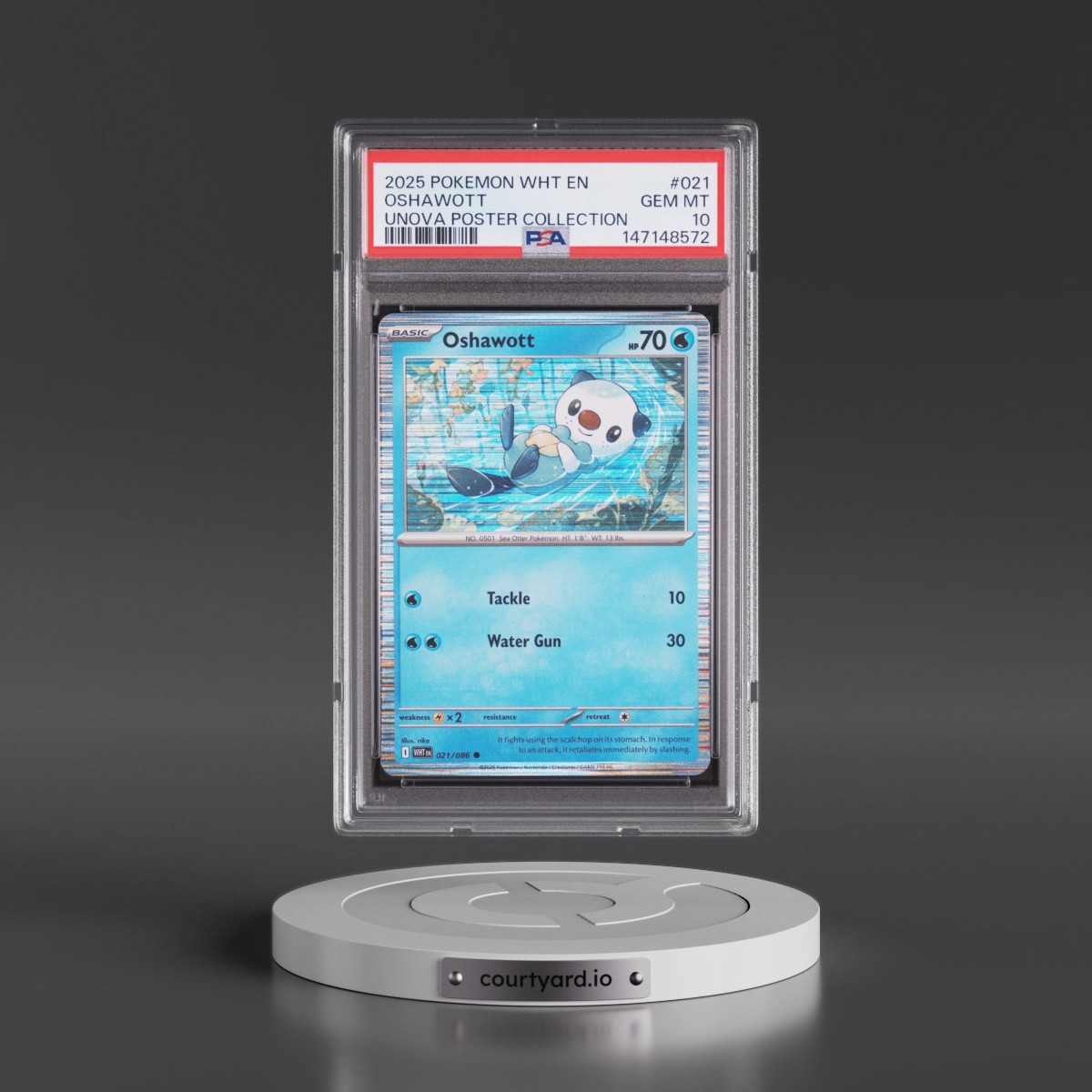 2025 Pokémon Wht EN-White Flare #021 Oshawott - Unova Poster Collection (PSA 10 GEM MINT)