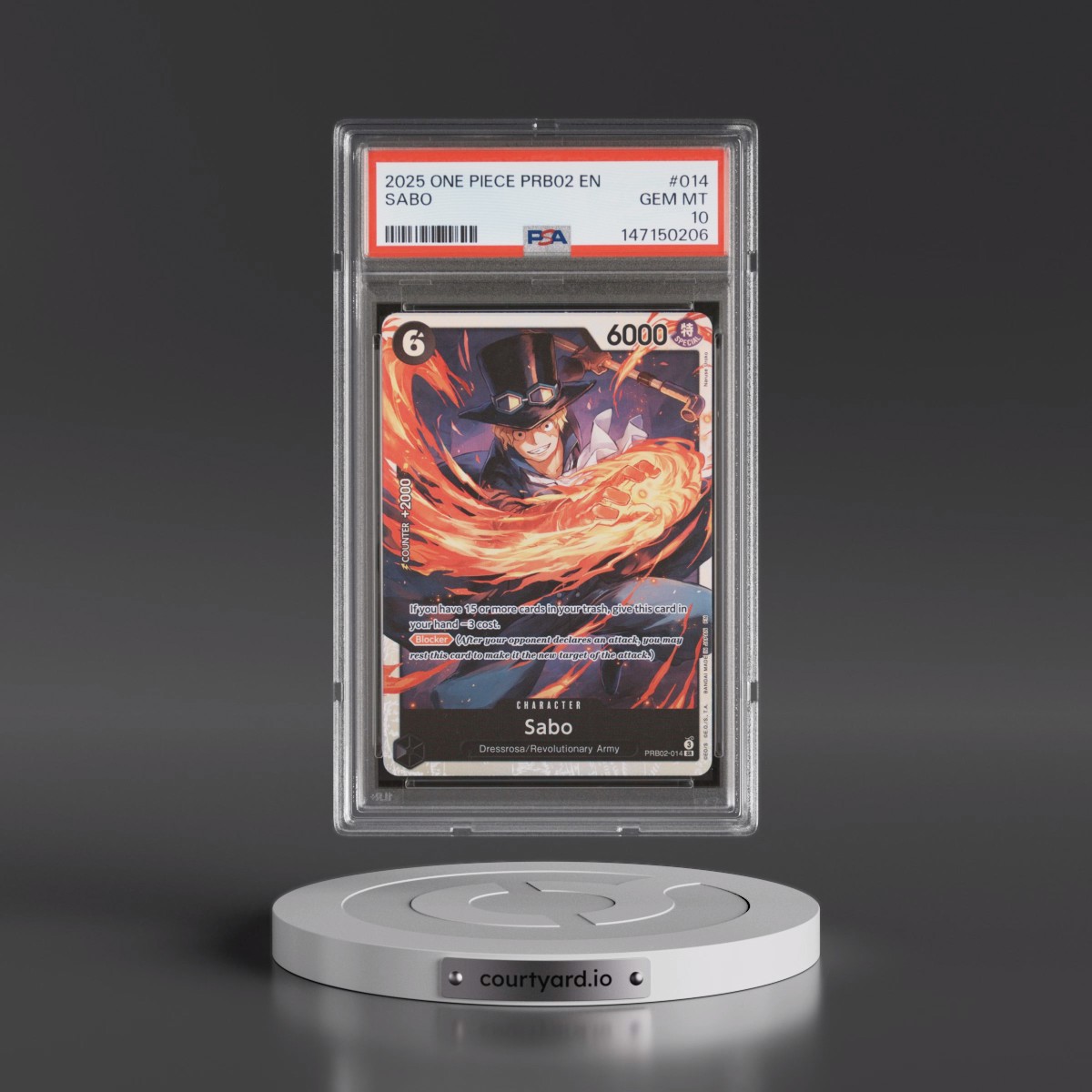 2025 One Piece PRB02-Premium Booster -One Piece Card the Best- Vol.2 #014 Sabo (PSA 10 GEM MINT)