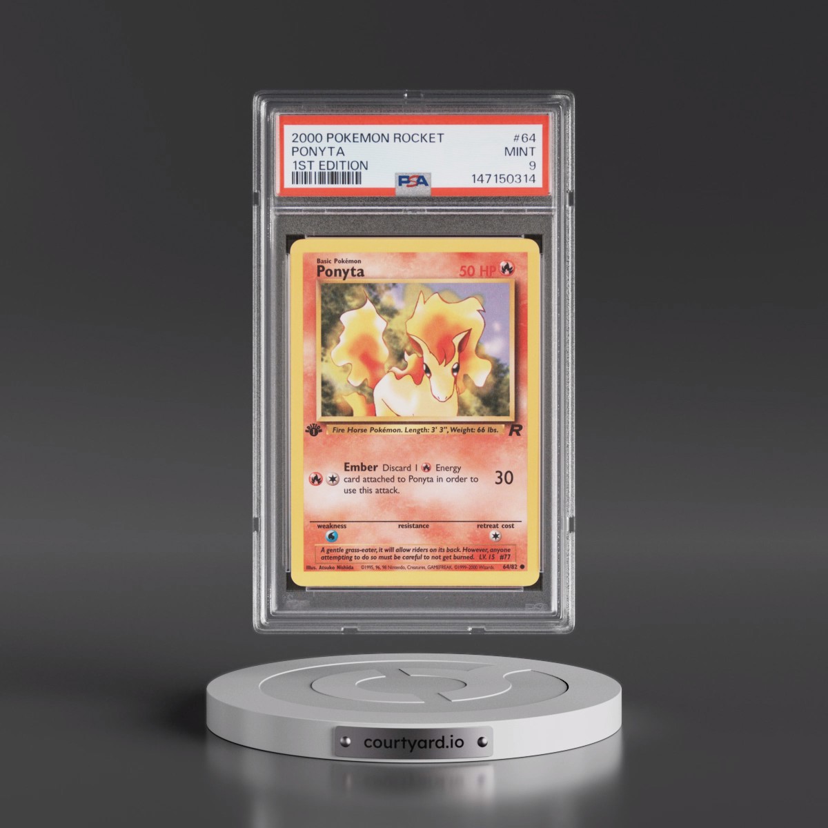 2000 Pokémon Rocket #64 Ponyta - 1st Edition (PSA 9 MINT)
