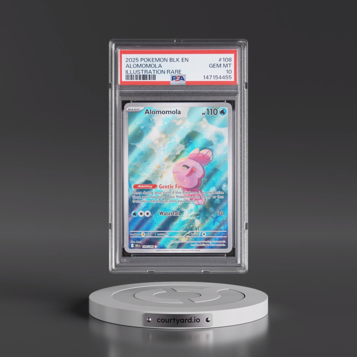 2025 Pokémon Blk EN-Black Bolt #108 Alomomola - Illustration Rare (PSA 10 GEM MINT)