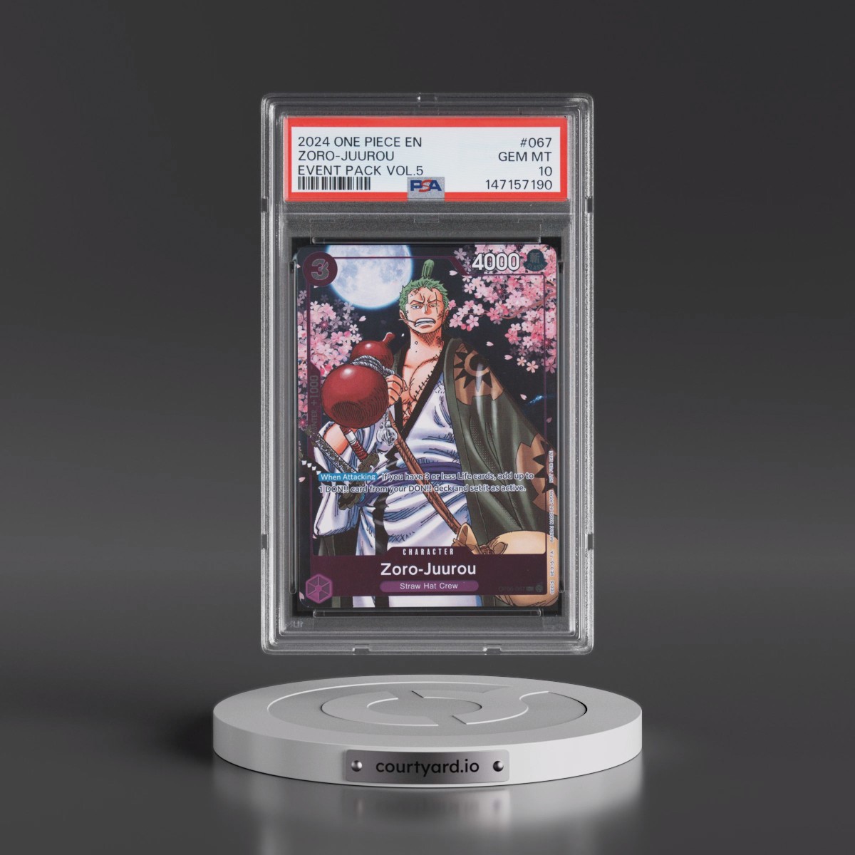 2024 One Piece Event Pack Vol.5 #067 Zoro-Juurou (PSA 10 GEM MINT)