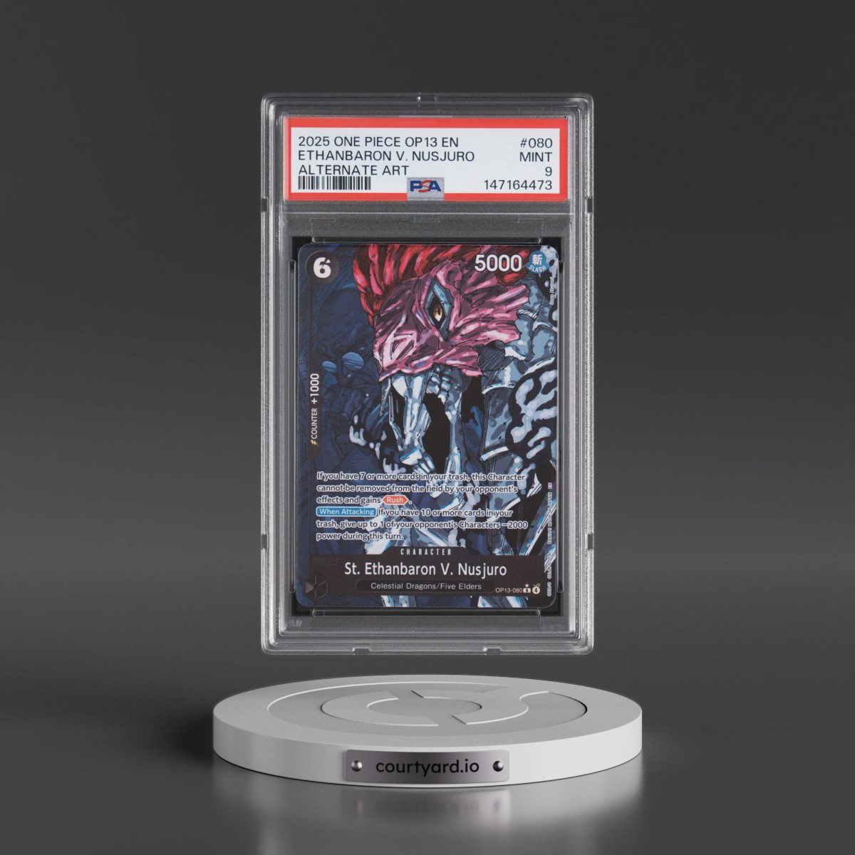 2025 One Piece OP13-Carrying on His Will #080 St. Ethanbaron V. Nusjuro - Alternate Art (PSA 9 MINT)