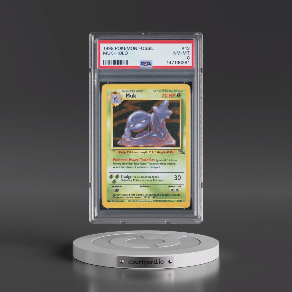 1999 Pokémon Fossil #13 Muk - Holo (PSA 8 NM-MT)