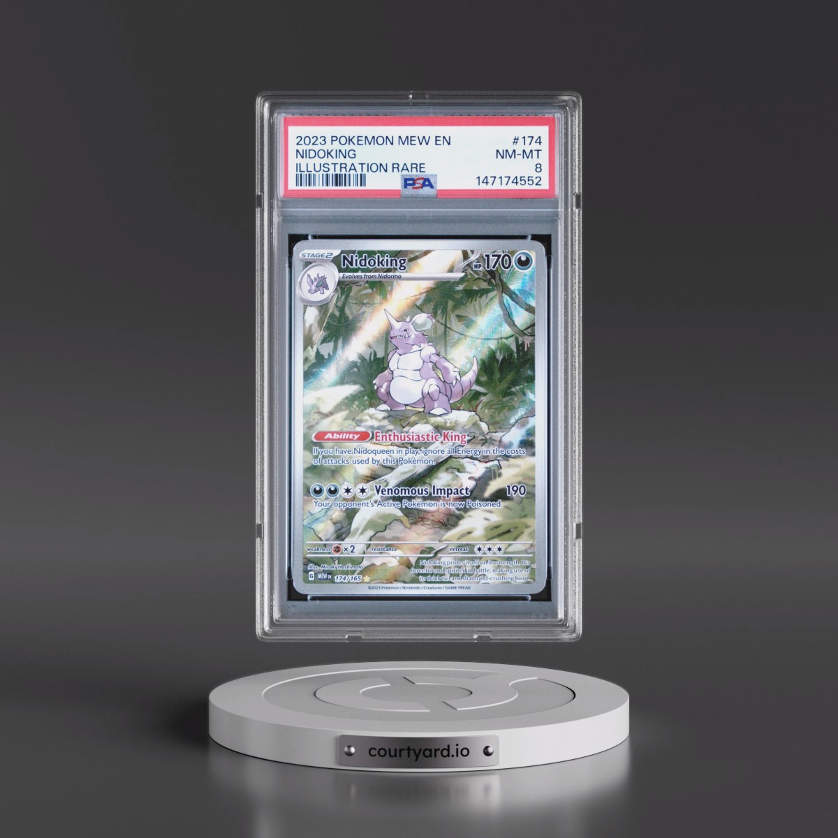 2023 Pokémon Mew EN-151 #174 Nidoking - Illustration Rare (PSA 8 NM-MT)