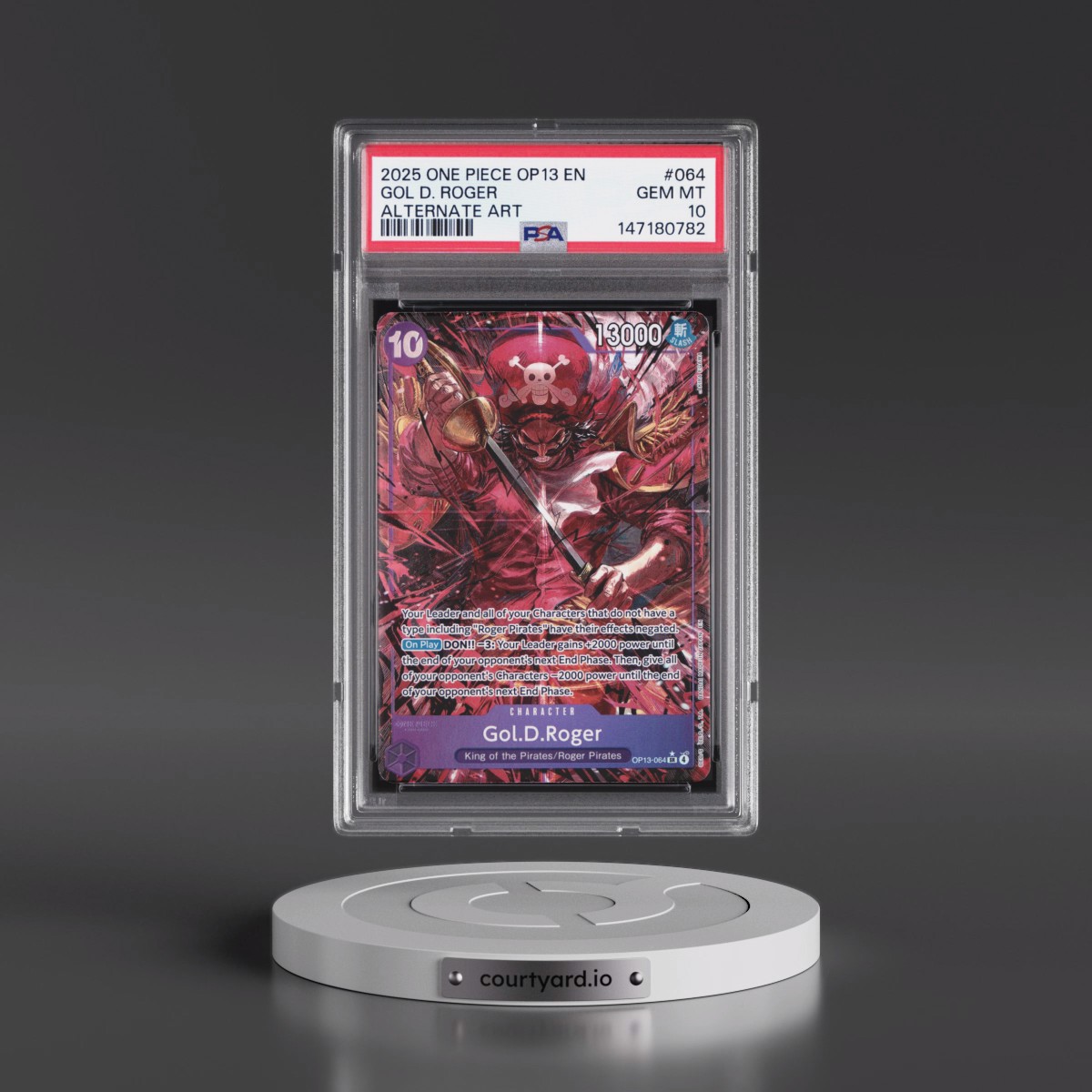 2025 One Piece OP13-Carrying on His Will #064 Gol D. Roger - Alternate Art (PSA 10 GEM MINT)