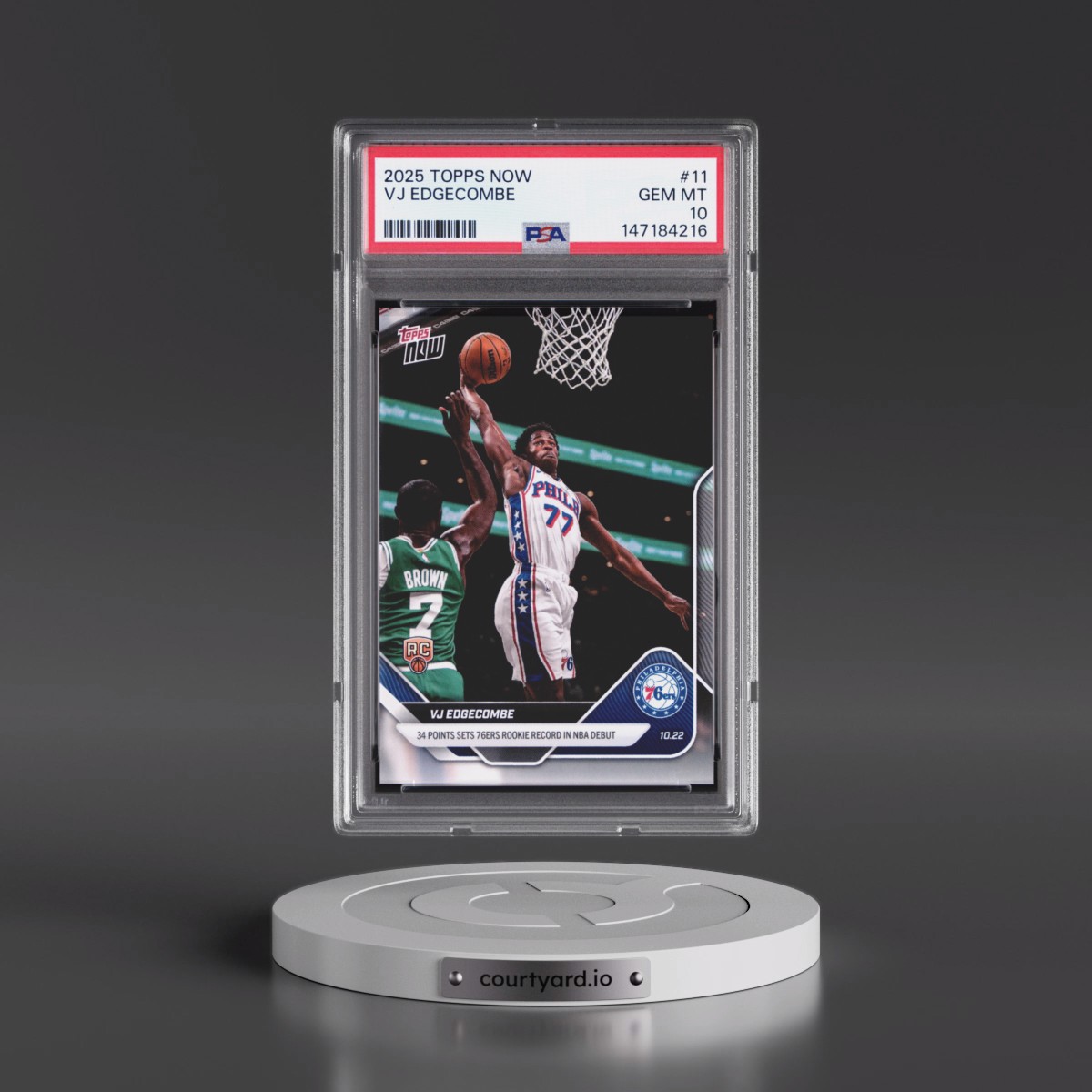 2025 Topps Now #11 VJ Edgecombe (PSA 10 GEM MINT)