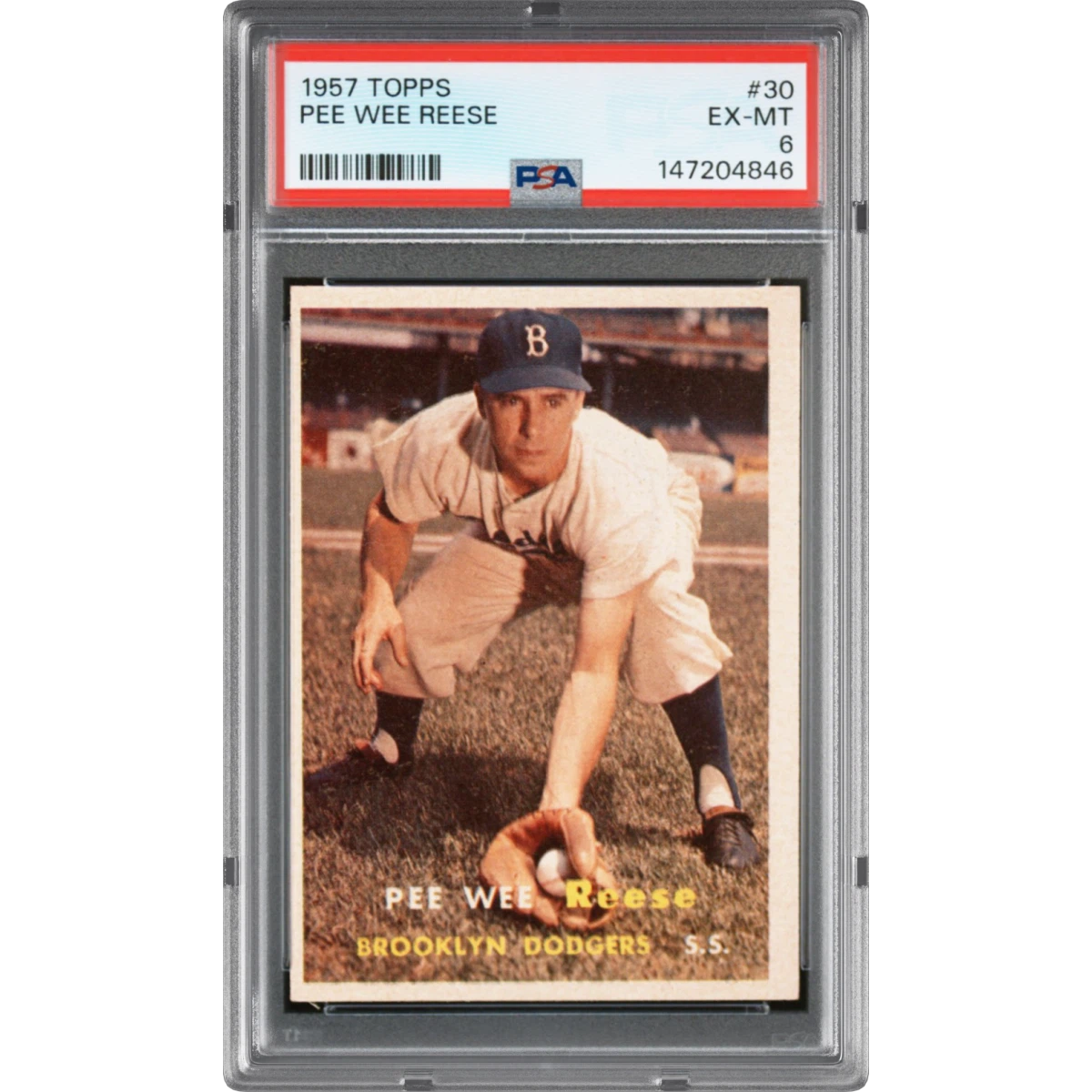 1957 Topps #30 Pee Wee Reese (PSA 6 EX-MT)