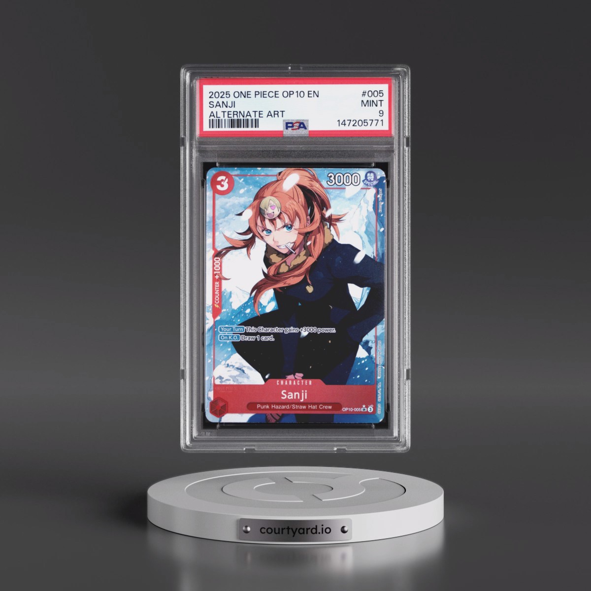 2025 One Piece OP10-Royal Blood #005 Sanji - Alternate Art (PSA 9 MINT)