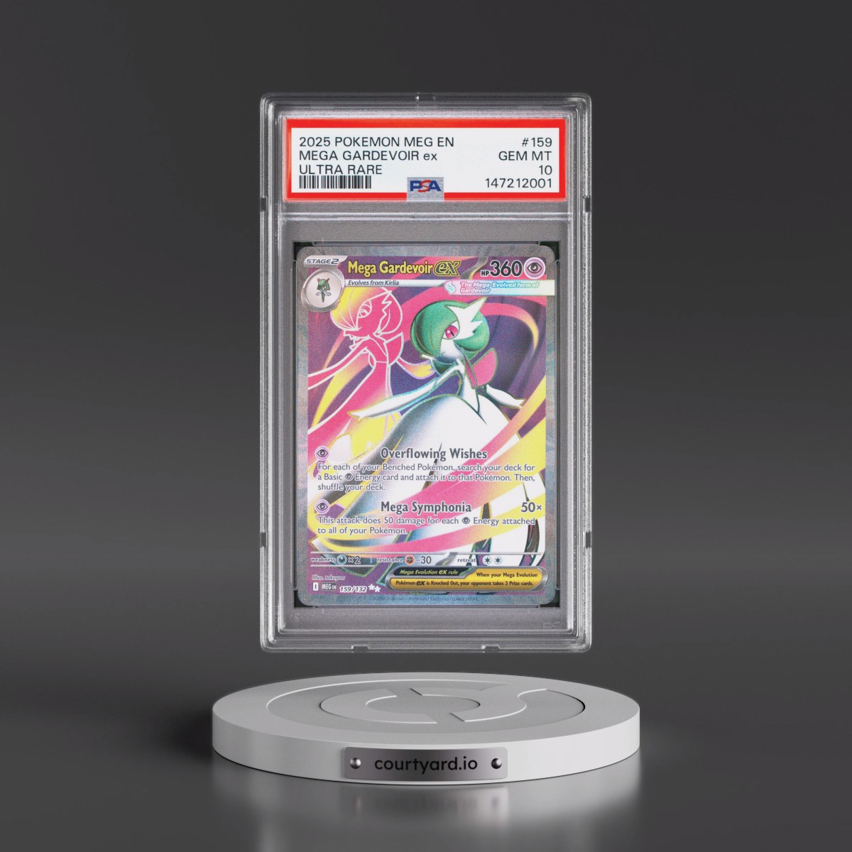 2025 Pokémon Meg EN-Mega Evolution #159 Mega Gardevoir EX - Holo Ultra Rare (PSA 10 GEM MINT)