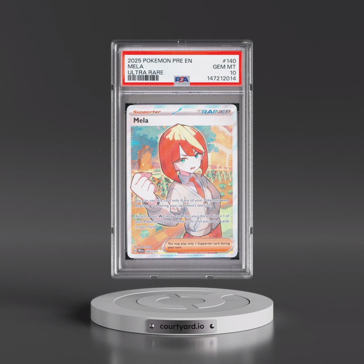 2025 Pokémon Pre EN-Prismatic Evolutions #140 Mela - Ultra Rare (PSA 10 GEM MINT)