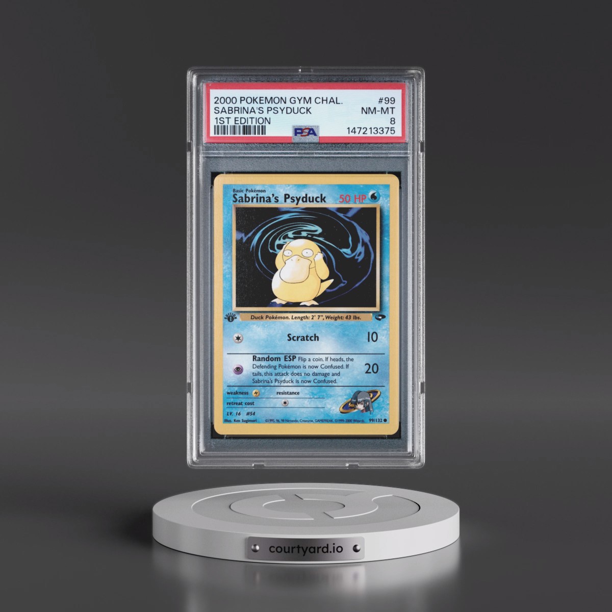 2000 Pokémon Gym Challenge #99 Sabrina's Psyduck - 1st Edition (PSA 8 NM-MT)