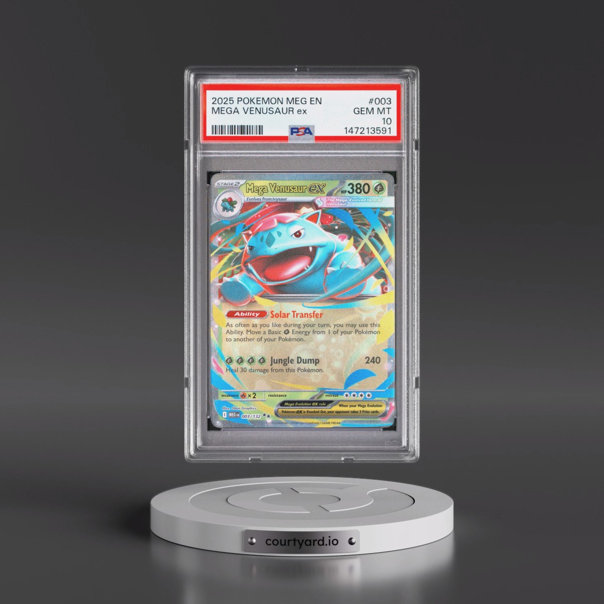2025 Pokémon Meg EN-Mega Evolution #003 Mega Venusaur EX - Holo (PSA 10 GEM MINT)
